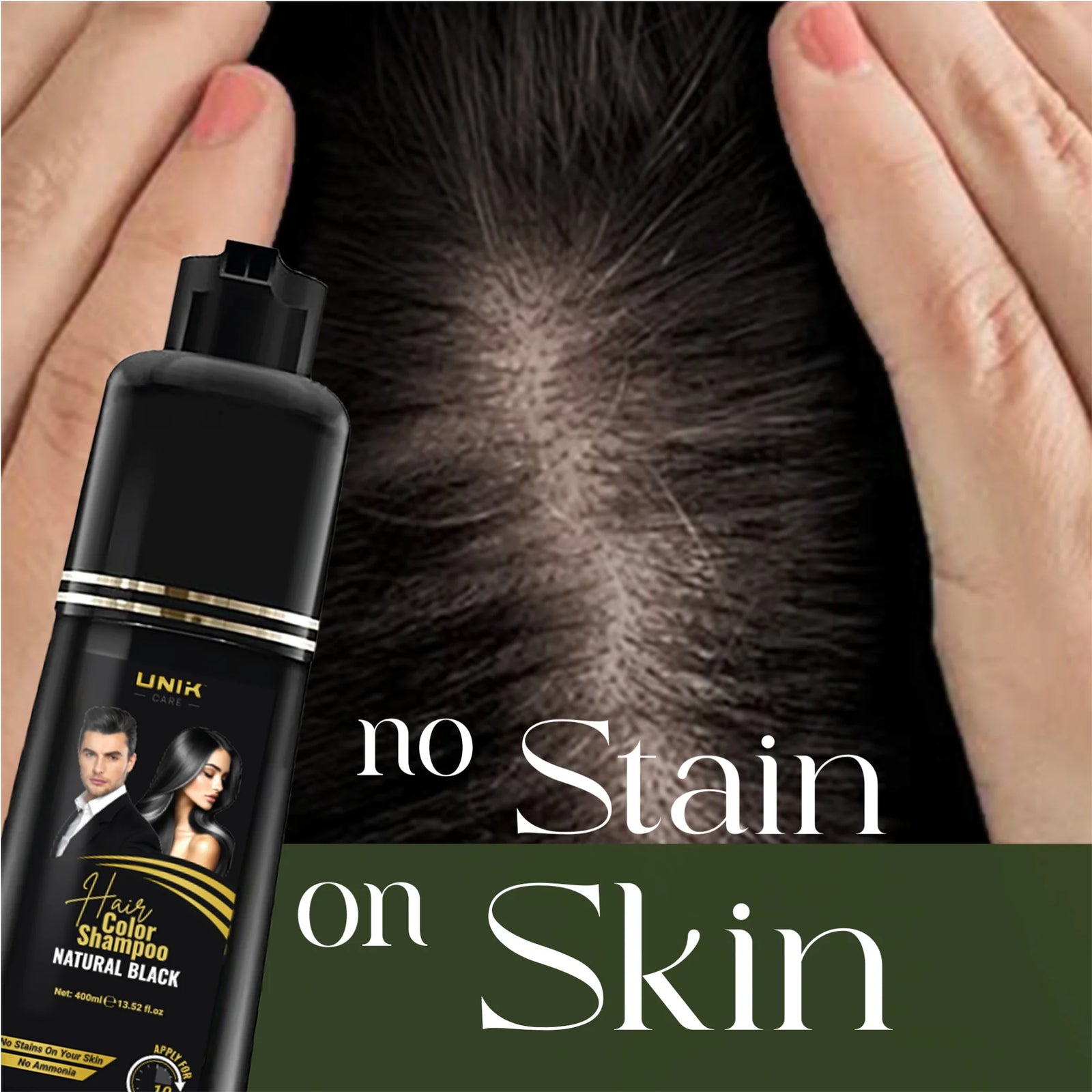 UNIK Care Black Hair Dye Shampoo | 400ml
