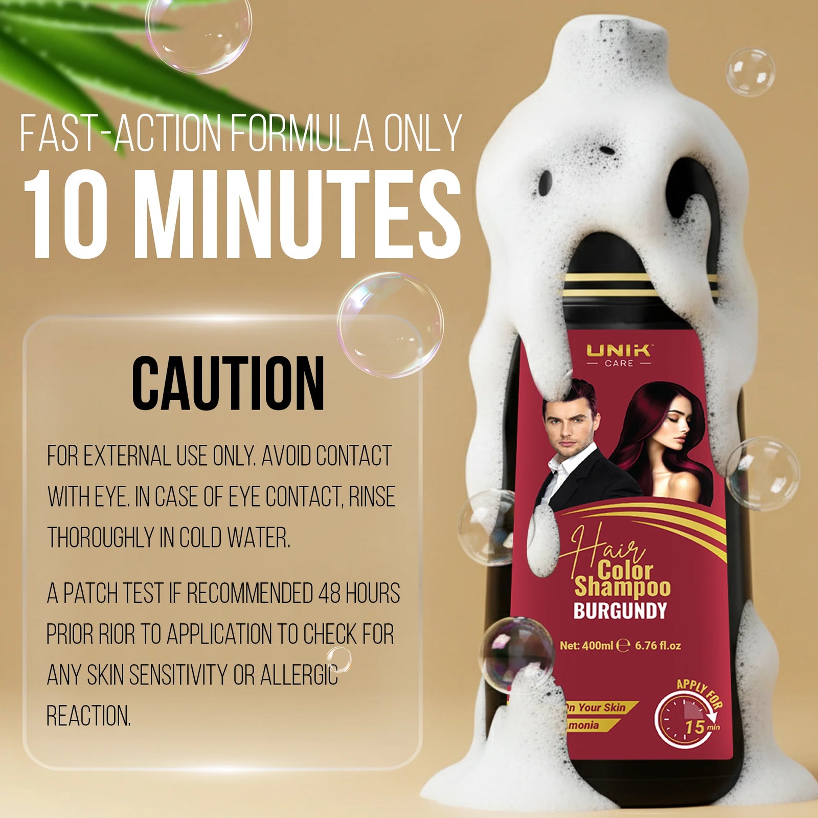 UNIK Care Burgundy Hair Dye Shampoo | 400ml