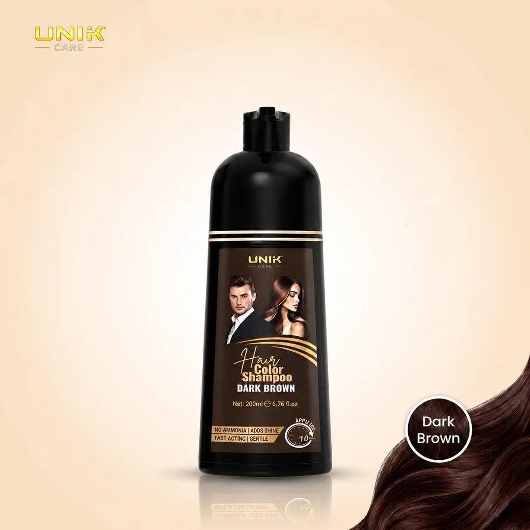 UNIK Care Dark Brown Hair Dye Shampoo | 200ml