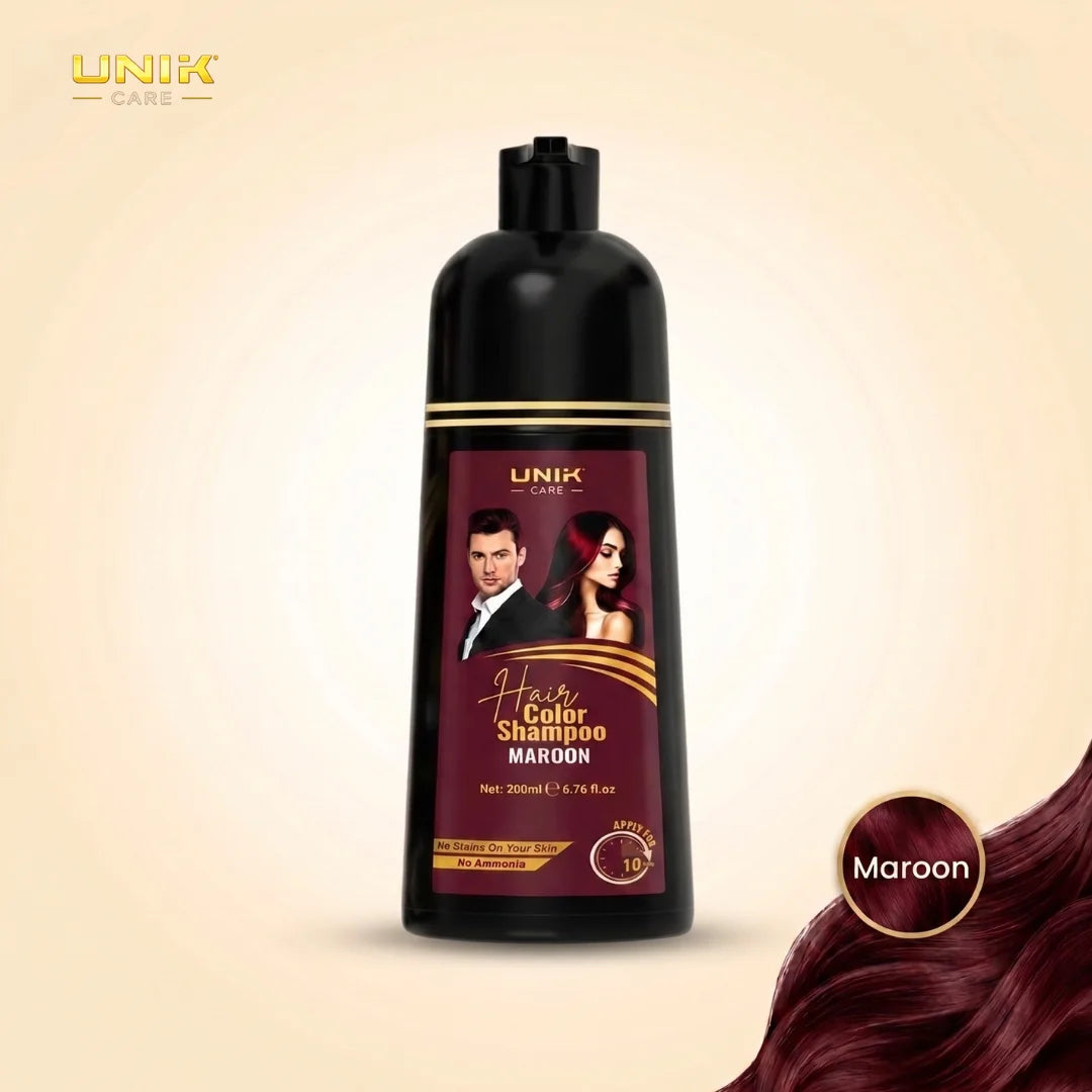 UNIK Care Maroon Hair Dye Shampoo | 200ml