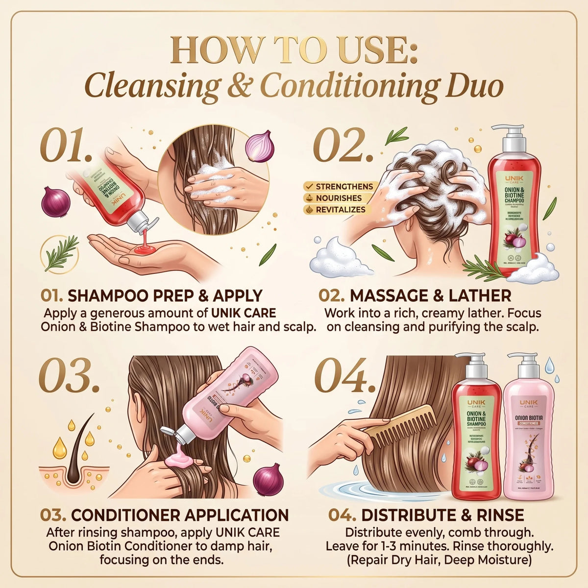 Onion & Biotine Shampoo & Conditioner Set
