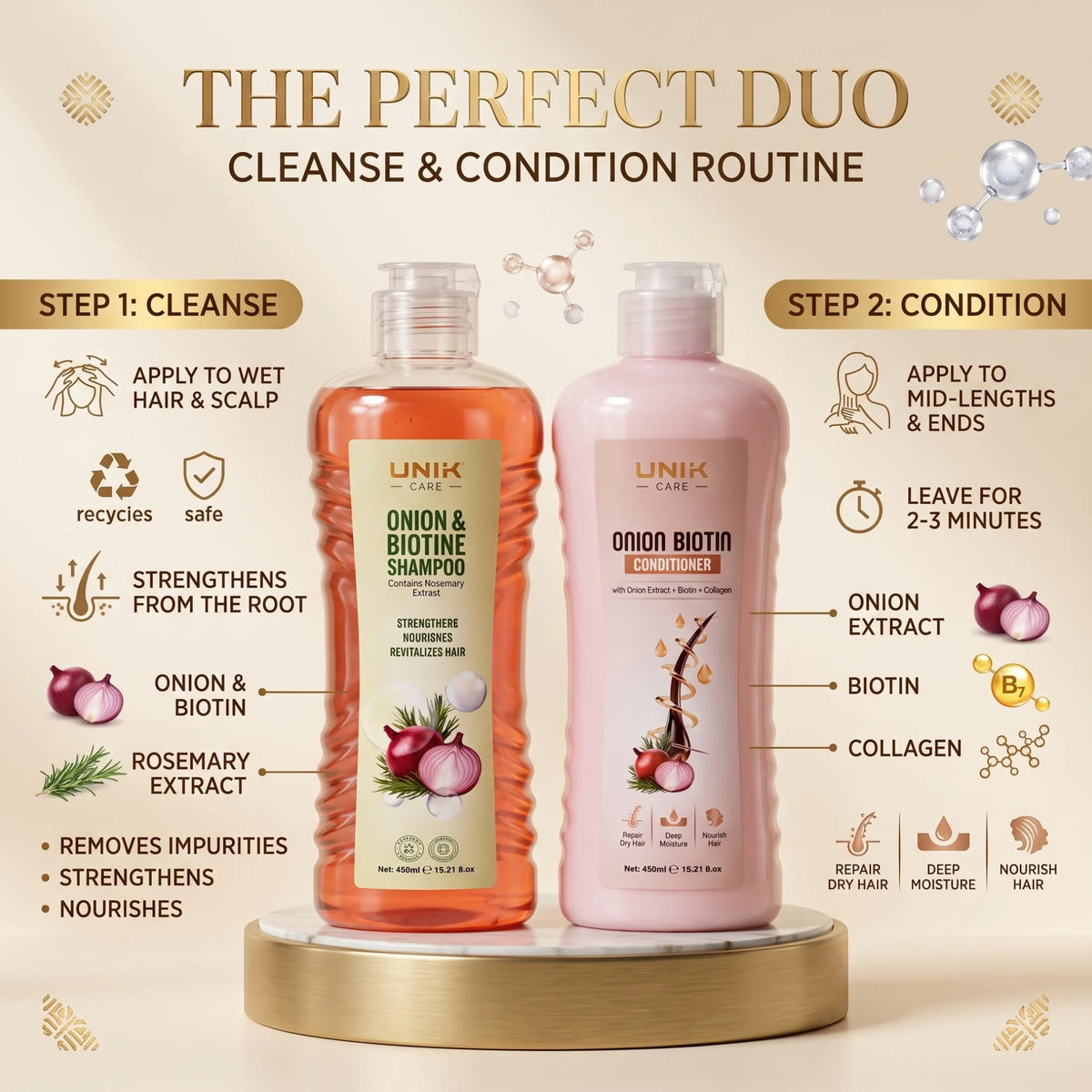 Onion & Biotine Shampoo & Conditioner Set
