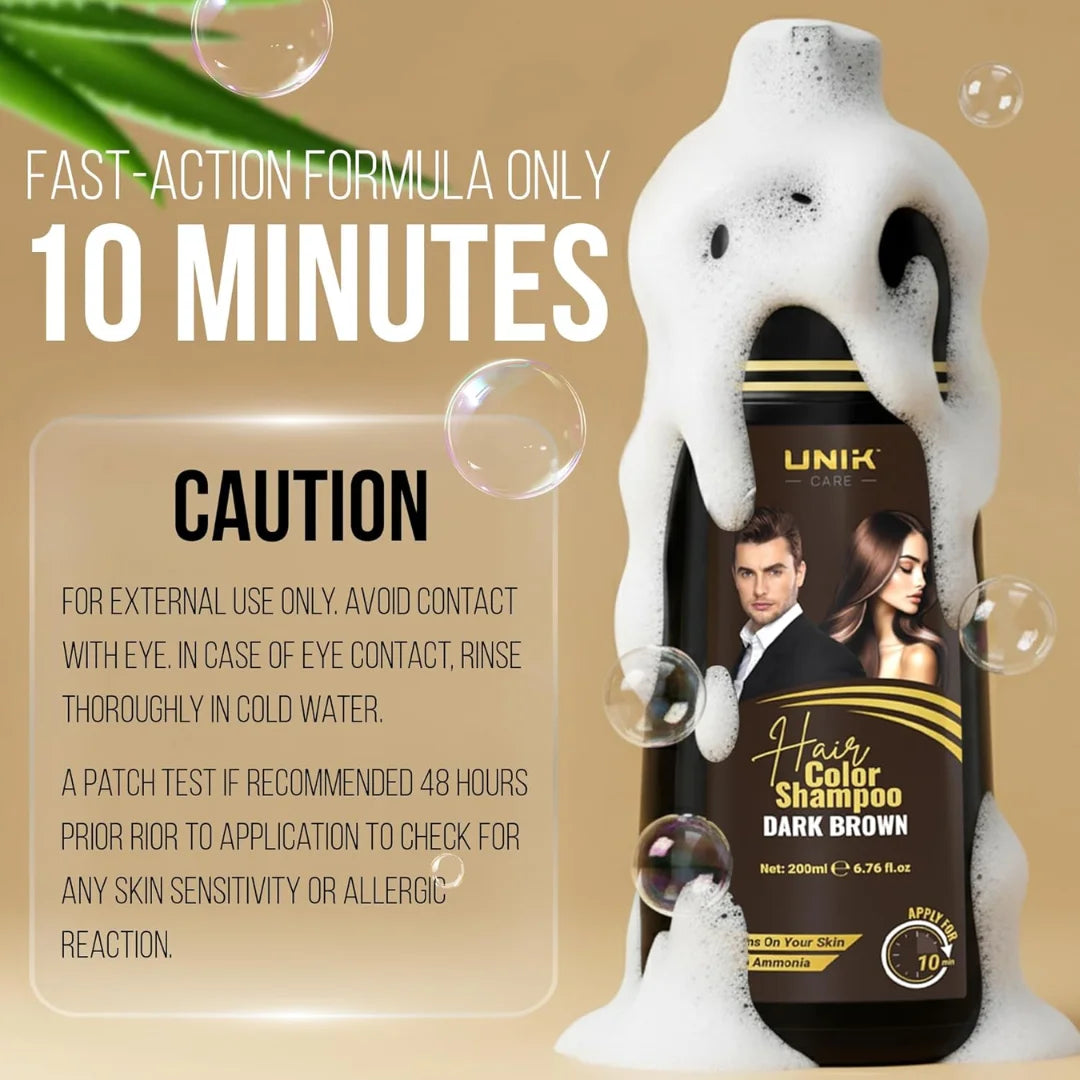 UNIK Care Dark Brown Hair Dye Shampoo | 200ml