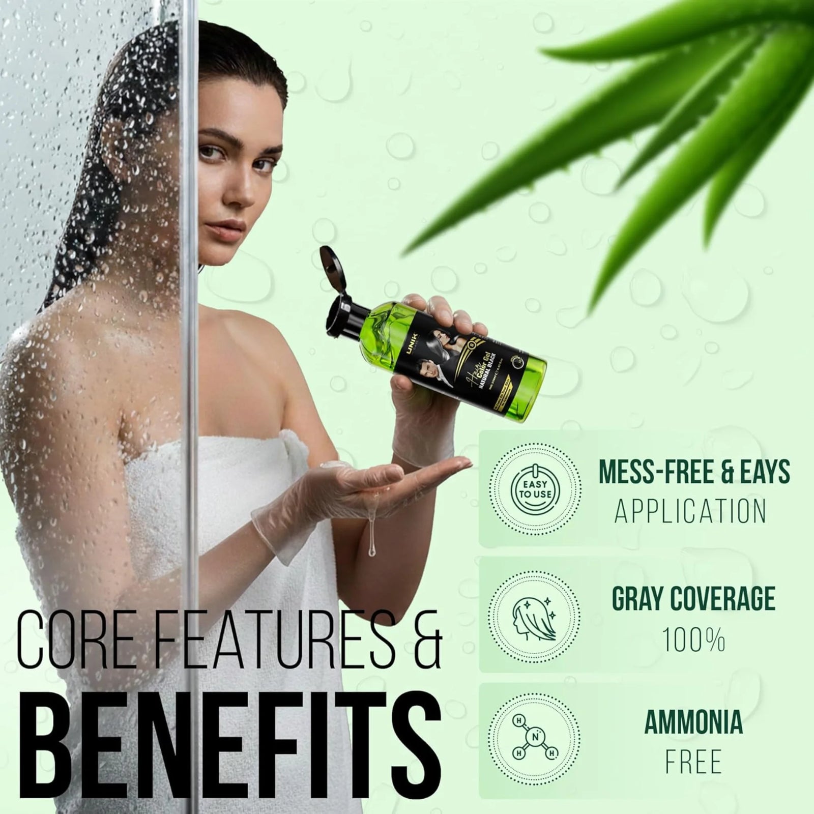 UNIK Care Black Hair Colour Gel | 2 × 250ml