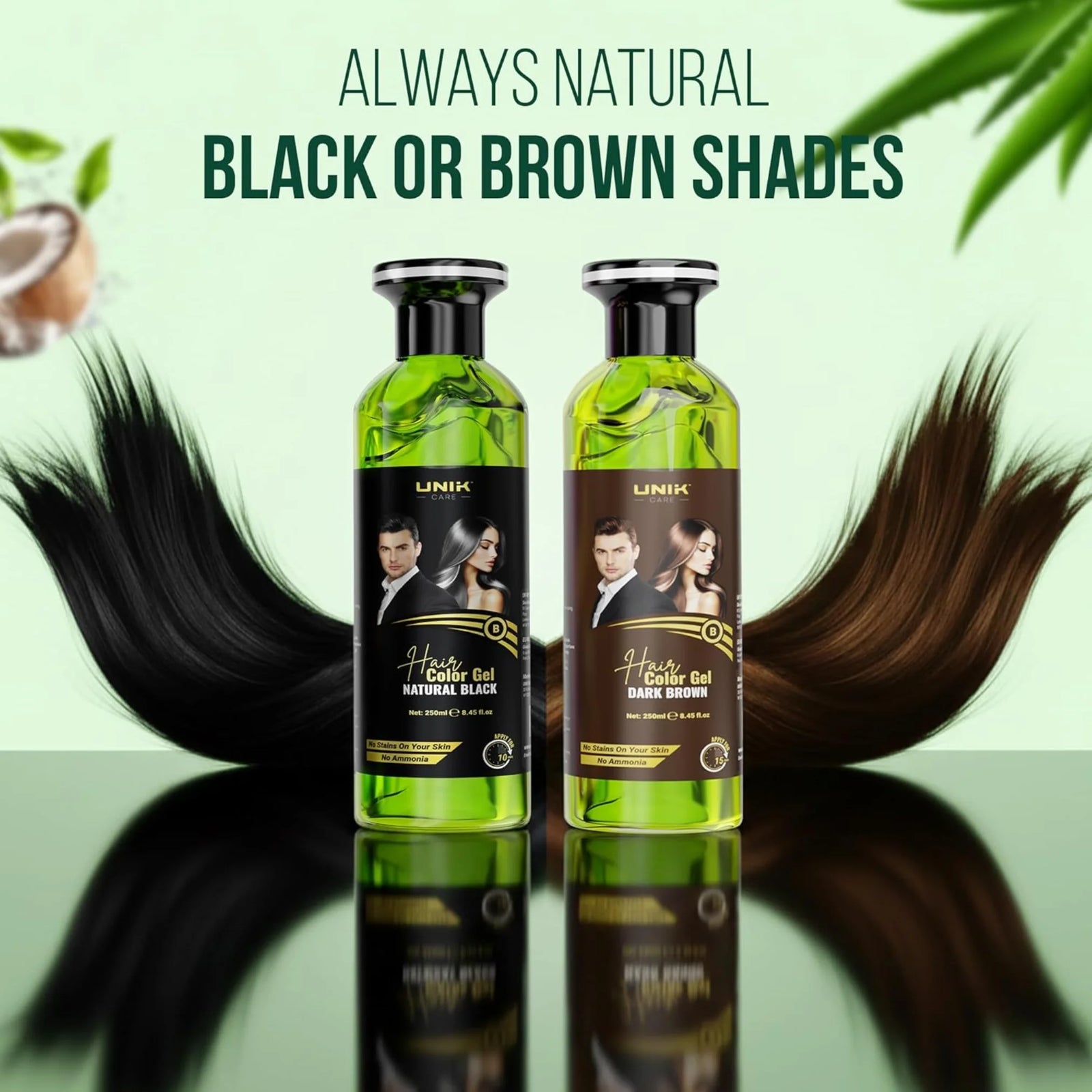UNIK Care Black Hair Colour Gel | 2 × 250ml